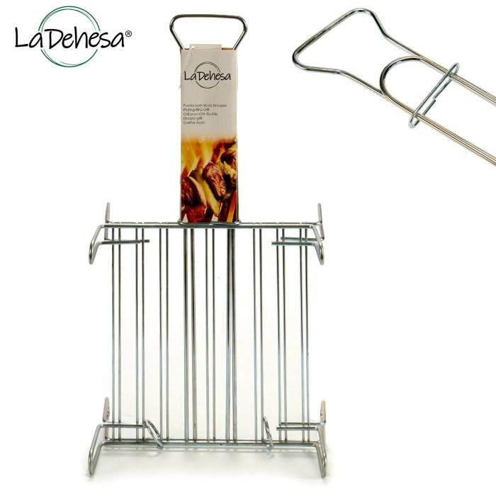 Parrilla Doble Zincada 25x25 cm La Dehesa - Acero Zincado, Plateado (5 Unidades) 2 Parrilla Doble Zincada 25x25 cm La Dehesa - Acero Zincado, Plateado (5 Unidades) 2