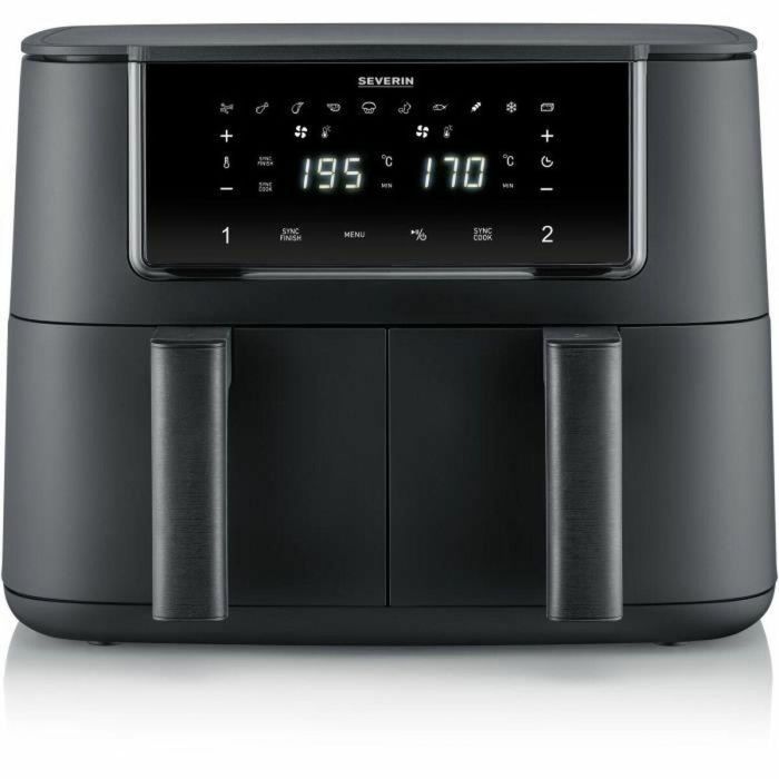 Severin AAATN60221 Freidora de aire de doble tanque de 8L y 2600W con 10 programas