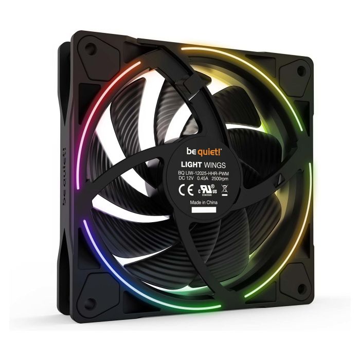 Be Quiet! LIGHT WINGS 120mm PWM high-speed ARGB Triple-Pack Ventilador 12cm 2500 RPM Negro 3 Unidades 3 Be Quiet! LIGHT WINGS 120mm PWM high-speed ARGB Triple-Pack Ventilador 12cm 2500 RPM Negro 3 Unidades 3
