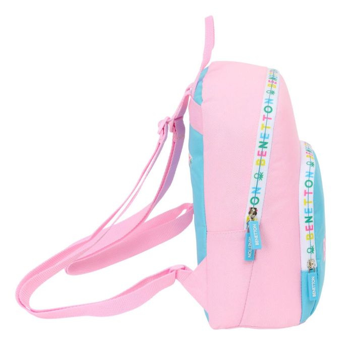 Mochila Casual Benetton Unique Rosa Turquesa 25 x 30 x 13 cm 2