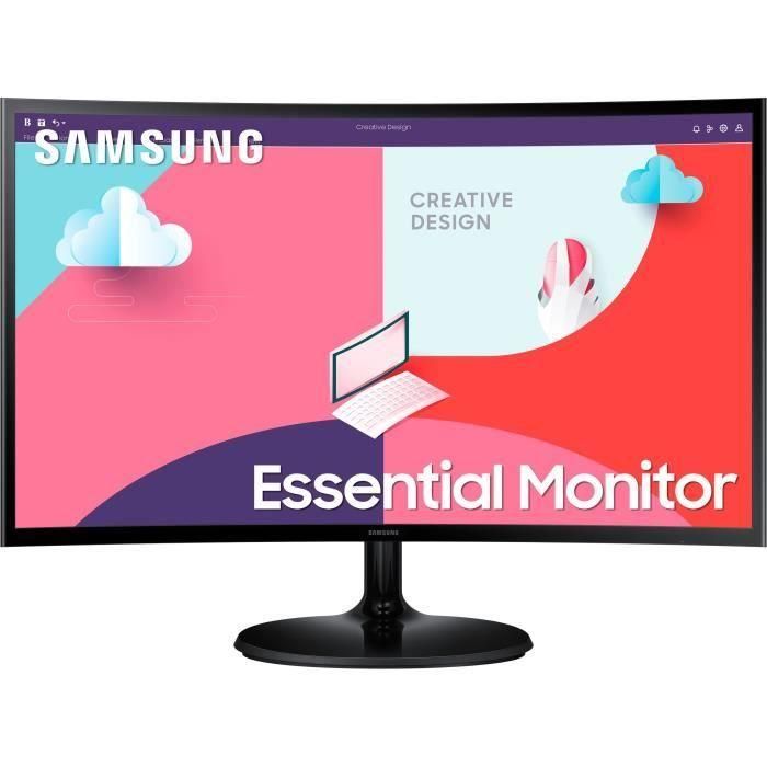 Pantalla de PC - SAMSUNG - LS24C360EAUXEN - 24 FHD 1920x1080 - Curvo 1800R - Panel VA - 4 ms - 75 Hz - HDMI - FreeSync