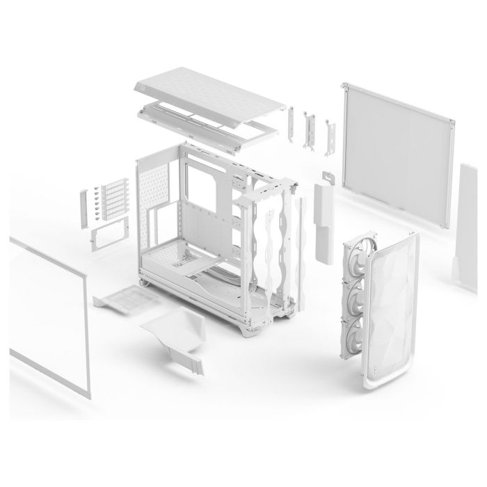 Fractal Design Meshify 3 XL White RGB TG Light Tint Caja de PC Midi con Ventana de Vidrio Templado y Panel Frontal de Malla