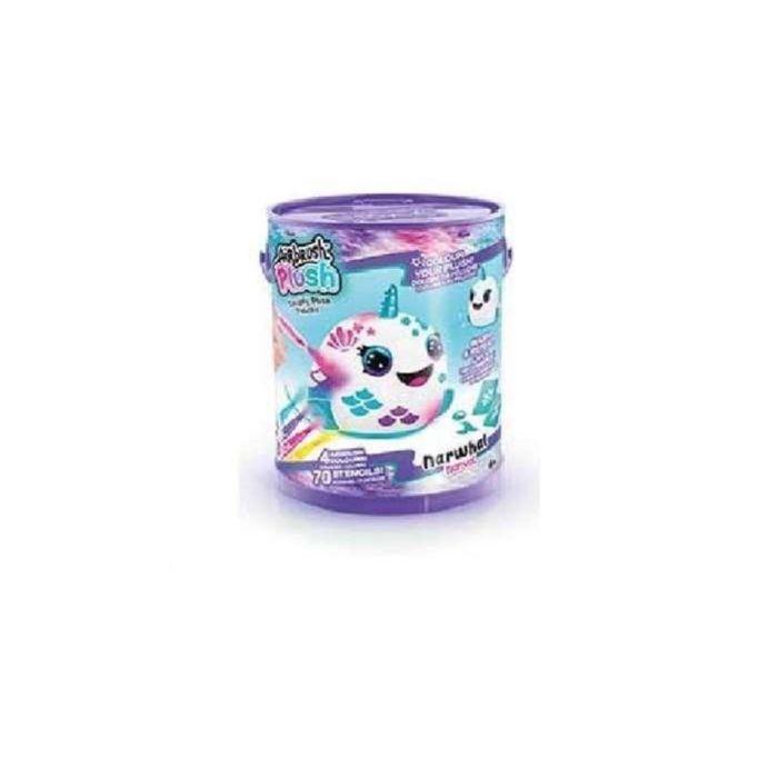 Colorea tu mascota bucket. personaliza tu peluche con spray, rotuladores y plantillas. ¡lávalo y repítelo! 20,30x15,20x15,20 cm