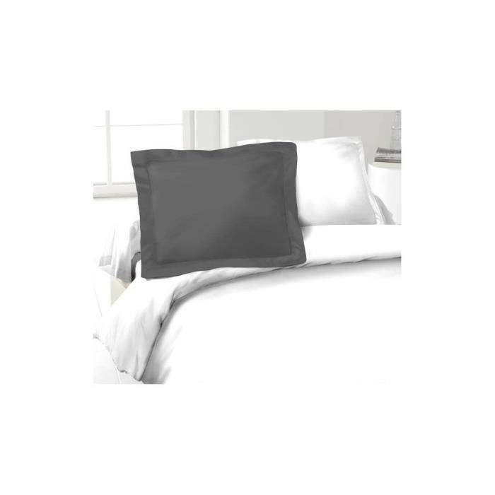 LOVELY HOME Juego de 2 fundas de almohada 100% algodón 50x70 cm - gris oscuro 1 LOVELY HOME Juego de 2 fundas de almohada 100% algodón 50x70 cm - gris oscuro 1