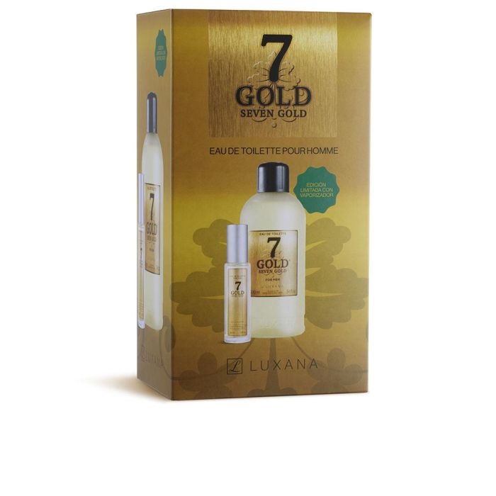 Luxana SEVEN GOLD LOTE Cofre de Regalo para Hombre Eau de Toilette Vaporizador 100 ml + 30 ml Amaderada Especiada Luxana SEVEN GOLD LOTE Cofre de Regalo para Hombre Eau de Toilette Vaporizador 100 ml + 30 ml Amaderada Especiada