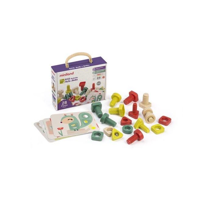 Juego Educativo Miniland Tornillos Y Tuercas Eco Activity Nuts & Bolts (2-5 Años)