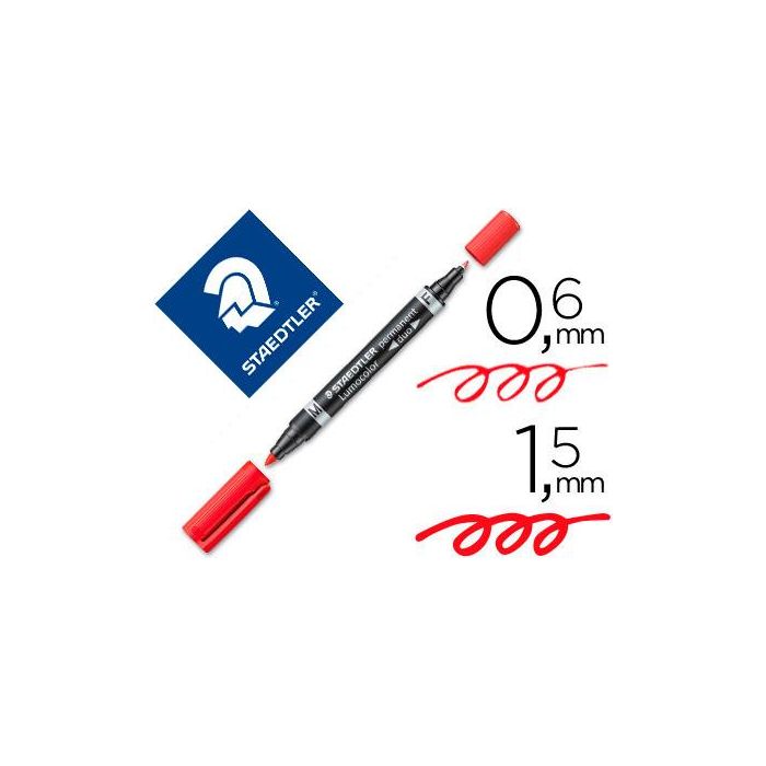 Rotulador permanente Staedtler Lumocolor 348 Doble Rojo (10 Unidades)