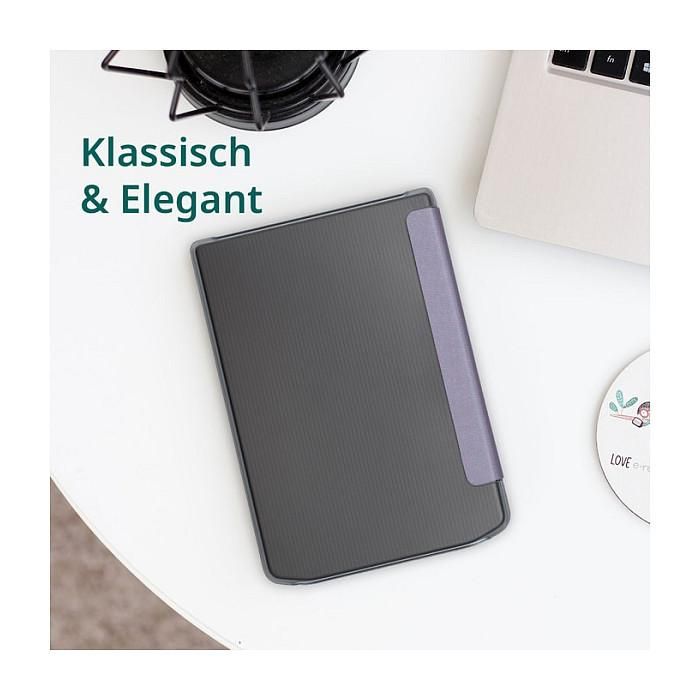 PocketBook Funda SH-TR-634-LPL-WW Folio Transparente Lavanda de Microfibra y Cuero PU para eReader Verse, Verse Lite, Verse Pro