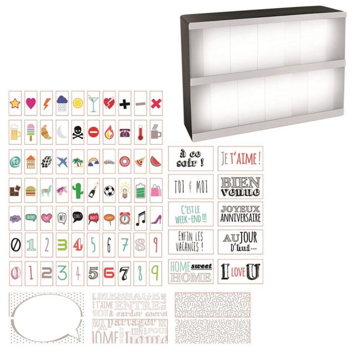 Home Deco Light Dina5 Caja Luminosa LED para Mensajes con 86 Tarjetas, Decorativa y Funcional 2 Home Deco Light Dina5 Caja Luminosa LED para Mensajes con 86 Tarjetas, Decorativa y Funcional 2