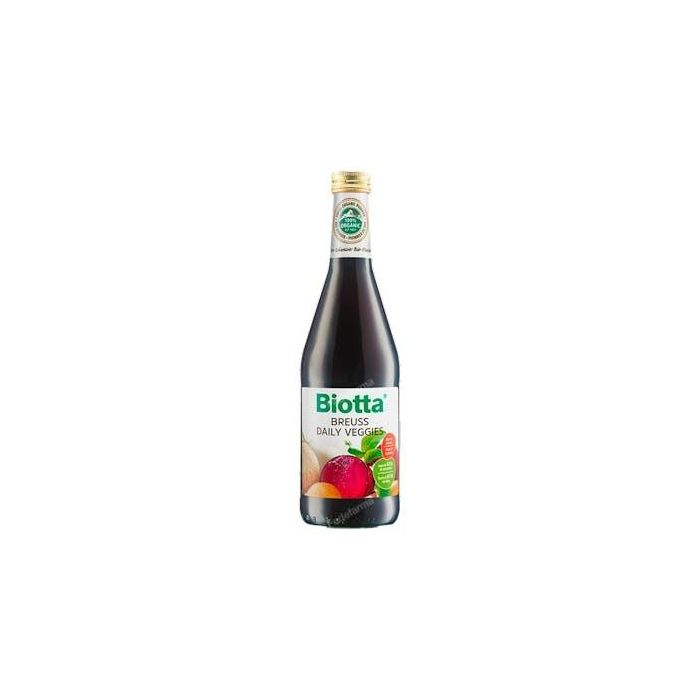 BIOTTA Jugo de Verduras Breuss, Mezcla de Hortalizas Lactofermentadas de Remolacha, Zanahoria, Apio, Patata y Rábano, 500ml