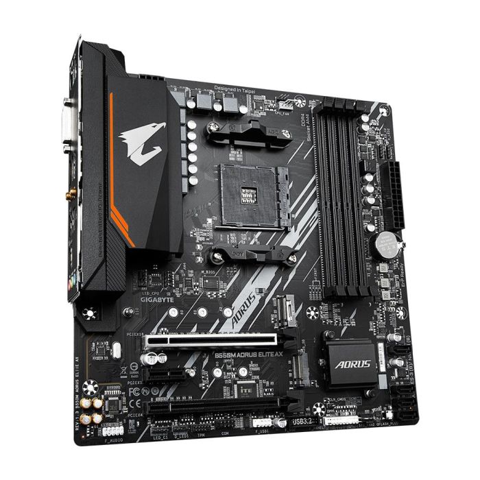 GIGABYTE B550M AORUS ELITE AX Placa base AMD B550 Zócalo AM4 Micro ATX para Ryzen 5000, Wi-Fi 6E, PCIe 4.0, DDR4 4733MHz 2