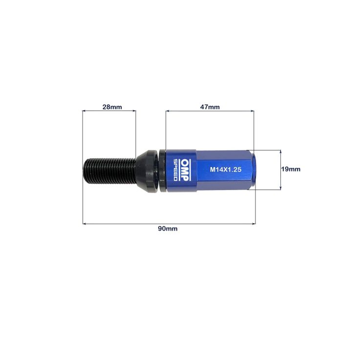 Kit de tornillos OMP OMPS09971407 28 mm Azul M14 x 1,25 1