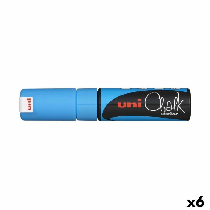 Rotuladores de tiza líquida Uni-Ball PWE-8K Azul (6 Piezas) Rotuladores de tiza líquida Uni-Ball PWE-8K Azul (6 Piezas)