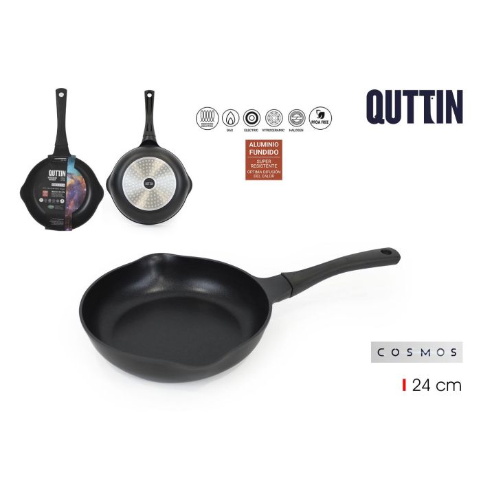 Sartén de aluminio fundido Cosmos Quttin 24 cm (6 Unidades) Sartén de aluminio fundido Cosmos Quttin 24 cm (6 Unidades)