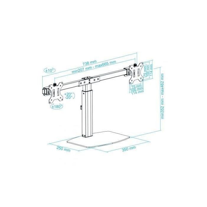 Soporte de Sobremesa para 2 Monitores TooQ DB1727TN-B/ Giratorio/ Inclinable/ hasta 6kg 4 Soporte de Sobremesa para 2 Monitores TooQ DB1727TN-B/ Giratorio/ Inclinable/ hasta 6kg 4