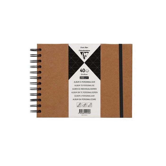 Album De Fotos Clairefontaine Diy Kraft Tapa Dura 21X16 Cm 40H 200G