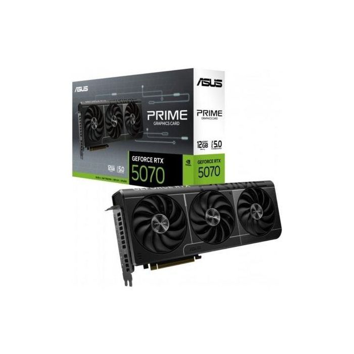 Asus 90YV0M11-M0NA00 Prime GeForce RTX 5070 12GB GDDR7 Tarjeta Gráfica SFF-Ready 2.5 Ranuras Triple Ventilador Asus 90YV0M11-M0NA00 Prime GeForce RTX 5070 12GB GDDR7 Tarjeta Gráfica SFF-Ready 2.5 Ranuras Triple Ventilador