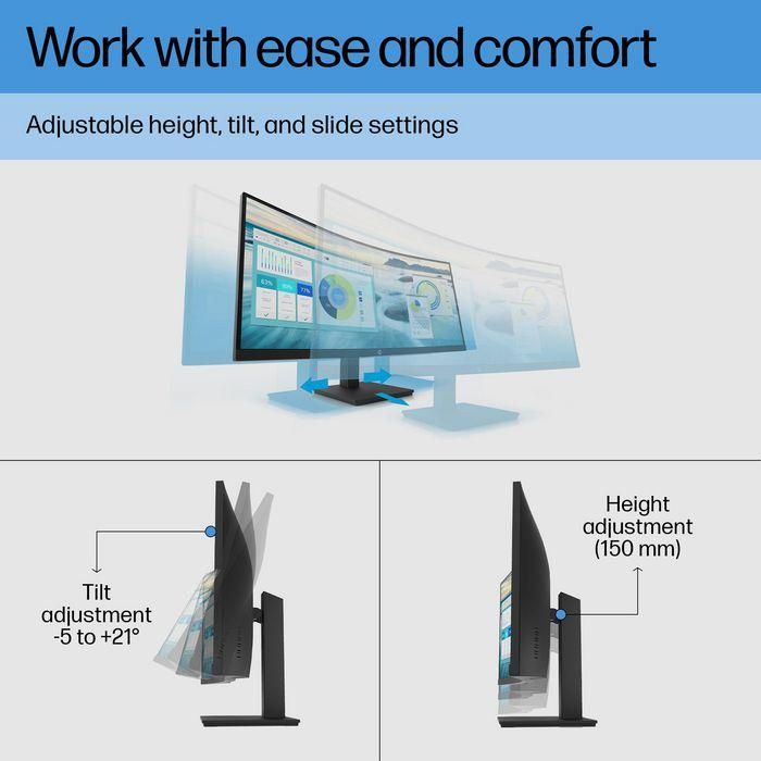 HP 86.4cm (34") Quad HD 3440 x 1440, 21:9, 250cd/m², 5ms, 178°/178°, 3000:1 21 HP 86.4cm (34") Quad HD 3440 x 1440, 21:9, 250cd/m², 5ms, 178°/178°, 3000:1 21