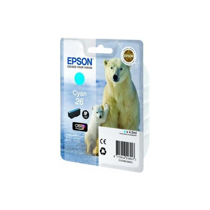 Epson Tinta Cian Claria Premium para XP 510 520 600 605 610 615 620 625 700 710 720 800 810 820 - 26 (4.5 ML)