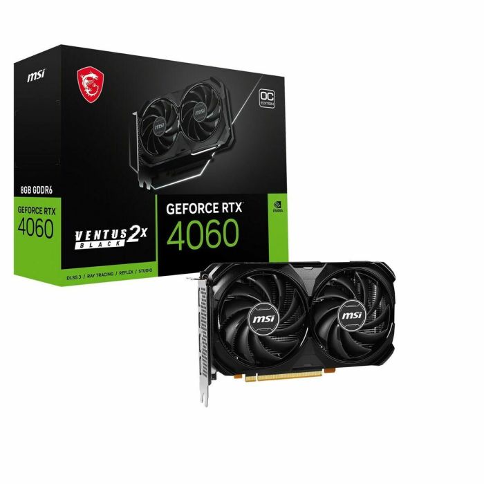 MSI GEFORCE RTX 4060 VENTUS 2X BLACK 8G OC tarjeta gráfica NVIDIA 8 GB GDDR6 6