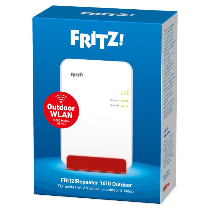 AVM FRITZ REPEATER 1610 OUTDOOR Repetidor de Red Wifi 6 3000 Mbit/s Ethernet Blanco Ethernet Gigabit Ethernet PoE+ IP54 4