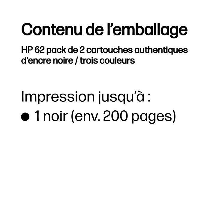 HP Tinta Bk- C - M - Y Envy 5604, Nº 62 Pack 2 6