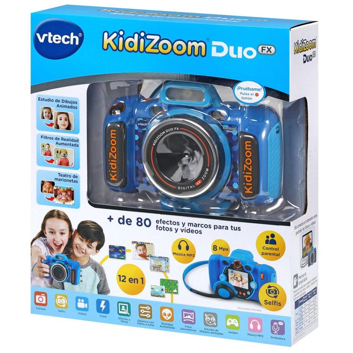 V-Tech Cámara Infantil Kidizoom Duo Fx Azul 80-519922 para Niños con Fotos, Vídeos y Juegos 1