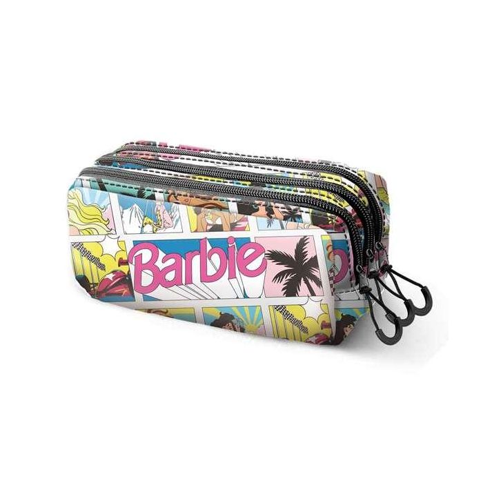 Karactermania Estuche Portatodo Trick FAN 2.2 Barbie Comic Escolar con 3 Compartimentos y Cierre Cremallera, Material Ripstop Resistente, Multicolor, 23x10x11 cm