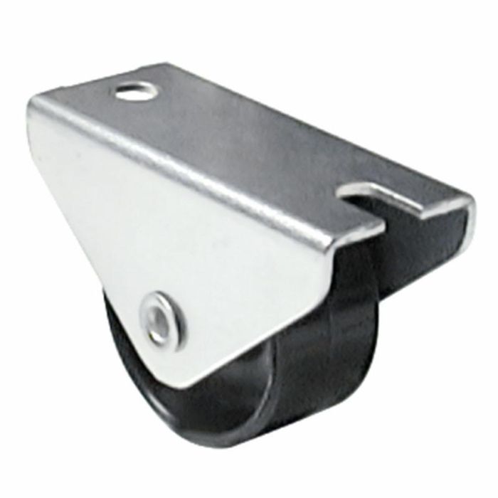 Q&Q Rueda Fija Ciclo A/Plast de Acero y Plástico, Negra con Soporte Zincado, Ø25 mm H28 mm para Muebles