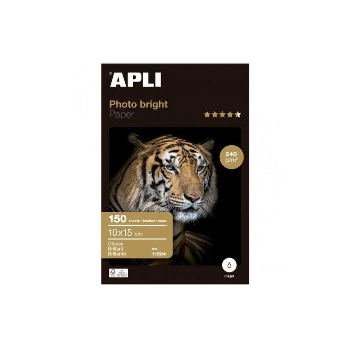 Papel Inkjet Apli Foto A6 10X15Cm 240G 100+50H Glossy
