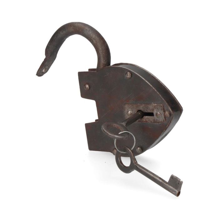 Edm Candado Rústico con 2 llaves Efecto Oxidado 120x80x20mm Hierro 2