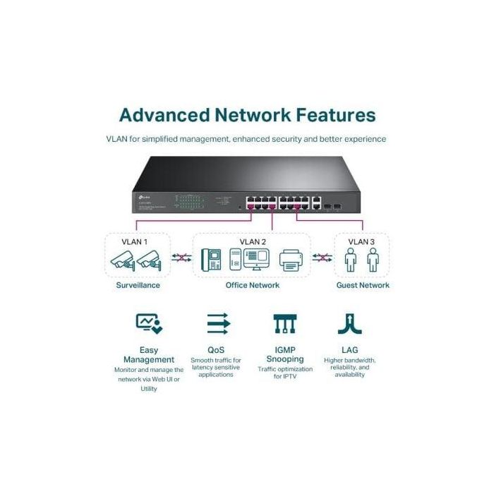 Switch Tp - Link Tl - Sg1218Mpe 16 Puertos Poe 3 Switch Tp - Link Tl - Sg1218Mpe 16 Puertos Poe 3
