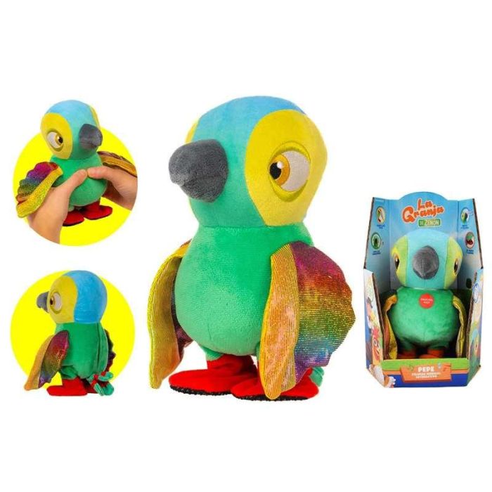 Peluche interactivo lorito pepe de la granja de zenon 34x17x13 cm 1 Peluche interactivo lorito pepe de la granja de zenon 34x17x13 cm 1
