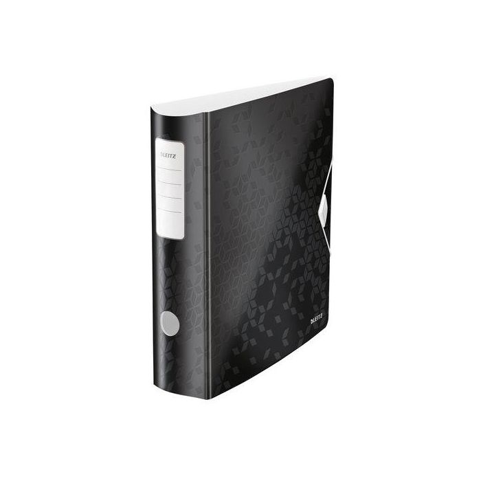 Archivador Palanca Leitz Active Wow Polyfoam A4 180º 75Mm Lomo Curvado Y Cierre Con Goma Negro 5 unidades