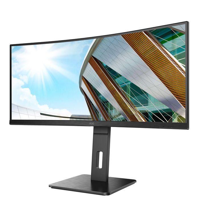 AOC CU34P2A Monitor Curvo 34" UltraWide QHD 1500R - Pantalla VA, 21:9, 300 cd/m², USB Hub, para Productividad