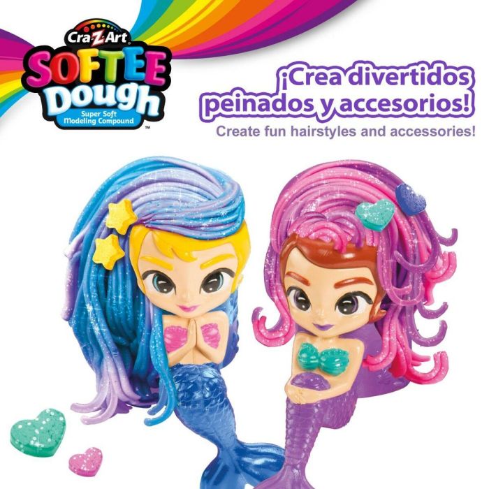 Juego de Plastilina Cra-Z-Art Softee Dough Pelo sirenas (4 Unidades) 5 Juego de Plastilina Cra-Z-Art Softee Dough Pelo sirenas (4 Unidades) 5