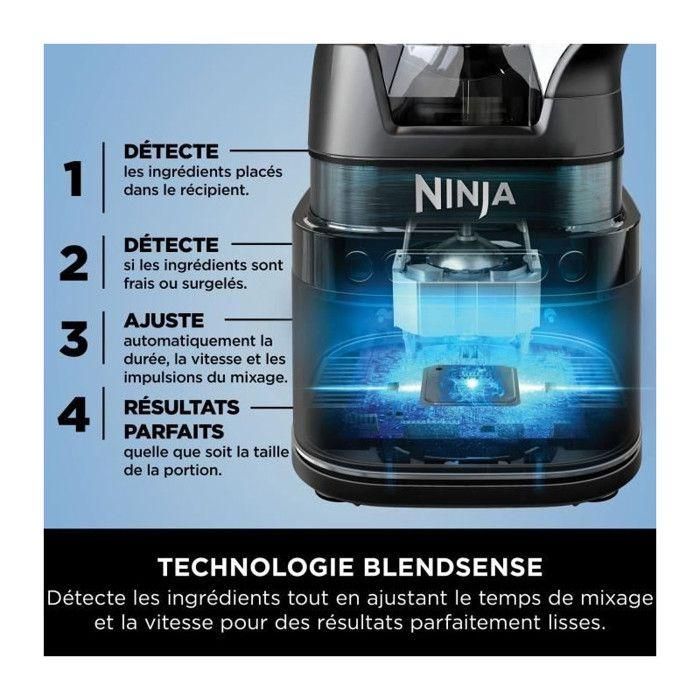 Ninja BATIDORA VASO PROFESIONAL DETECT Power Pro, Tecnología BlendSense, 2.1L, 1200W 3
