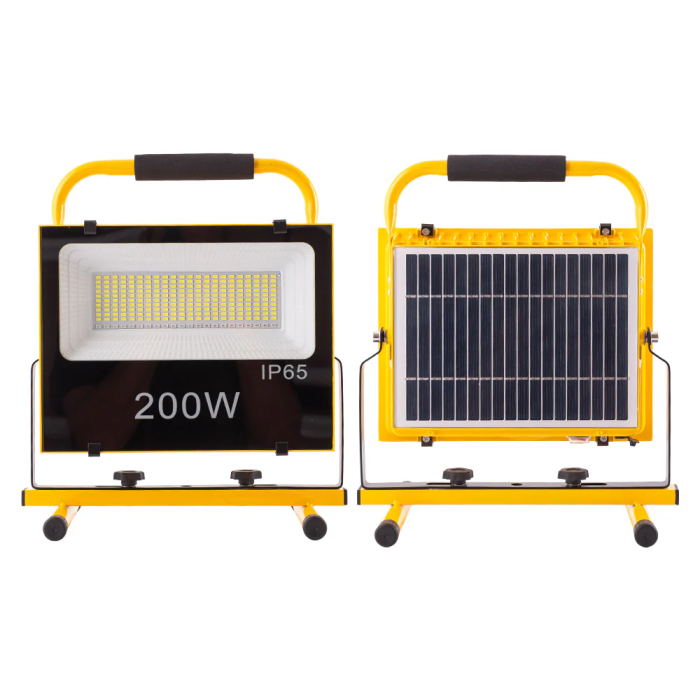 Proyector LED Solar 200W 6500K Panel 6V/12W Batería 7,2V/18000mAh Control Remoto WR-KFL-E-200W 0 Proyector LED Solar 200W 6500K Panel 6V/12W Batería 7,2V/18000mAh Control Remoto WR-KFL-E-200W 0