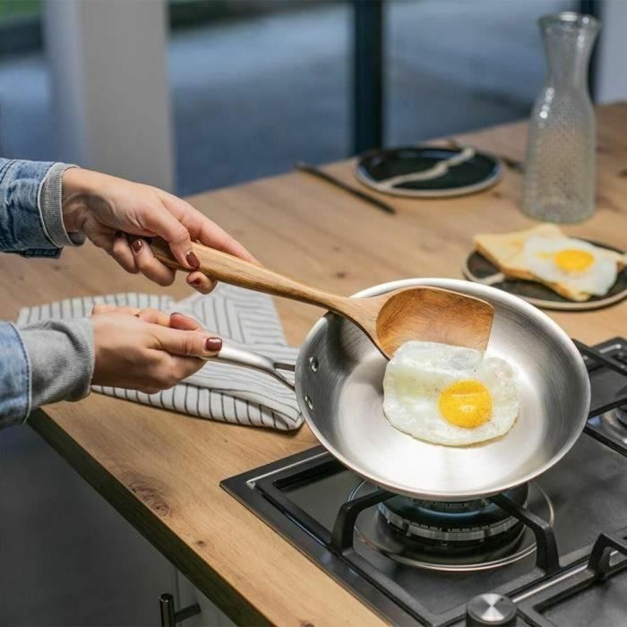 Livoo Sartén de acero inoxidable MEP157 de 20 cm - Triplemente acero inoxidable, apta para todo tipo de fuegos, incluida la inducción - Fabricado en Francia 1