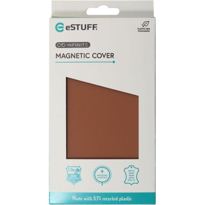 eSTUFF INFINITE VENICE Funda de cuero magnética para iPhone 16 - Marron - 86% plástico reciclado eSTUFF INFINITE VENICE Funda de cuero magnética para iPhone 16 - Marron - 86% plástico reciclado