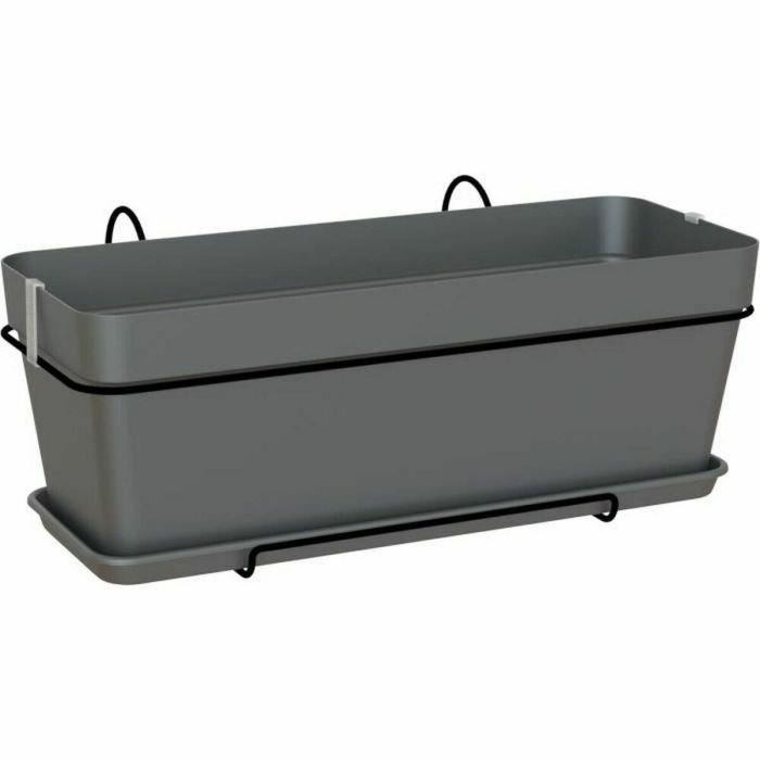 Artevasi v2 Kit Jardinera Rectangular Capri Antracita 50,2x28,5x20,7 cm de Plástico con Desagüe 1,54 L