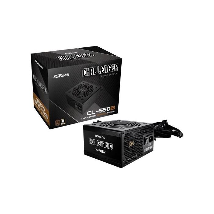FUENTE ALIMENTACION ASROCK CL-550B,PSU,550W,80 PLUS BRONZE,120MM,ACTIVE PFC,PCI-E (6+2 pin)x4,SATA (5 pin)x4 FUENTE ALIMENTACION ASROCK CL-550B,PSU,550W,80 PLUS BRONZE,120MM,ACTIVE PFC,PCI-E (6+2 pin)x4,SATA (5 pin)x4