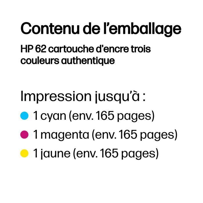 HP 62 Cartucho de Tinta Original Tricolor de Alto Rendimiento para Documentos y Fotos 4 HP 62 Cartucho de Tinta Original Tricolor de Alto Rendimiento para Documentos y Fotos 4