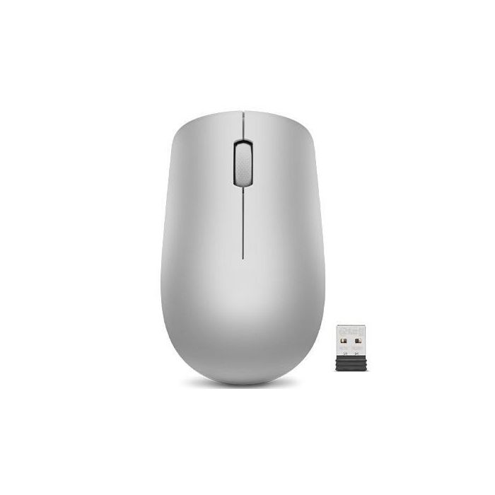 Lenovo 530 Wireless Mouse (2.4 GHz) Optical Sensor Nano USB Platinum Grey Lenovo 530 Wireless Mouse (2.4 GHz) Optical Sensor Nano USB Platinum Grey