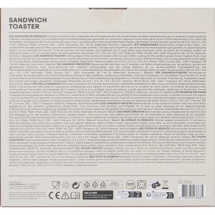 Sandwichera Masterchef 750W (6 Unidades) 5 Sandwichera Masterchef 750W (6 Unidades) 5