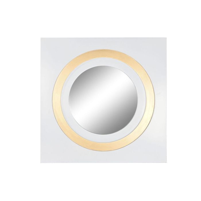 Espejo de pared Home ESPRIT Blanco Dorado 90 x 4 x 90 cm