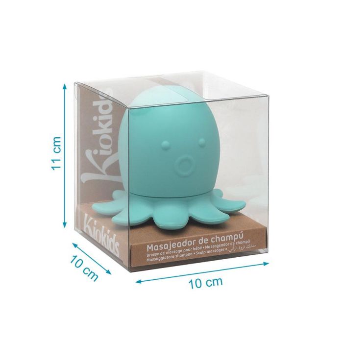 KioKids Cepillo Masajeador Champú de Silicona para Bebé, Masaje Suave Cuero Cabelludo Sensible, Relajante, Edad +4 Meses, Color Verde 3 KioKids Cepillo Masajeador Champú de Silicona para Bebé, Masaje Suave Cuero Cabelludo Sensible, Relajante, Edad +4 Meses, Color Verde 3