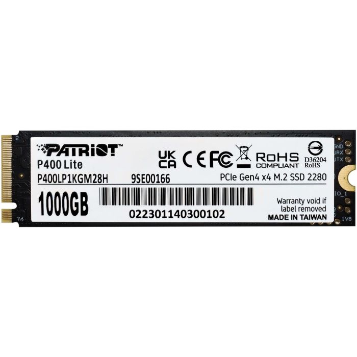 Patriot P400 Lite 1 TB NVMe SSD M.2 2280 PCIe 4.0 x4 (schwarz/wei) 4
