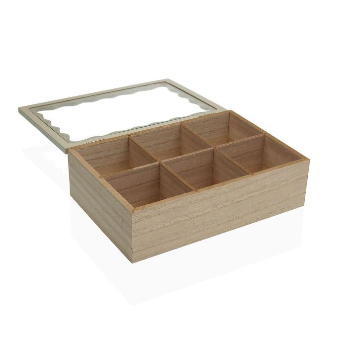 Caja para Infusiones Versa Blanco Madera 20 x 5 x 16,5 cm 1 Caja para Infusiones Versa Blanco Madera 20 x 5 x 16,5 cm 1