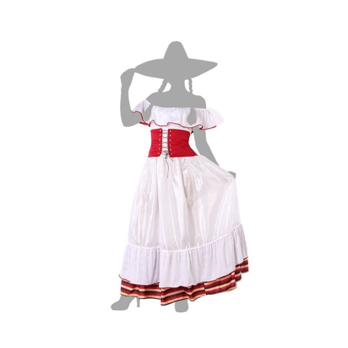 Disfraz Mejicana Vestido Blanco Adulto XL 4 Disfraz Mejicana Vestido Blanco Adulto XL 4